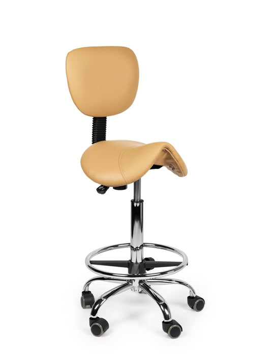 Zadelkruk met rugleuning en voetring • Beige • Standaard
