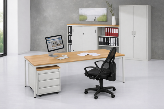 Bureau Base L • Vaste Hoogte • 4-poots