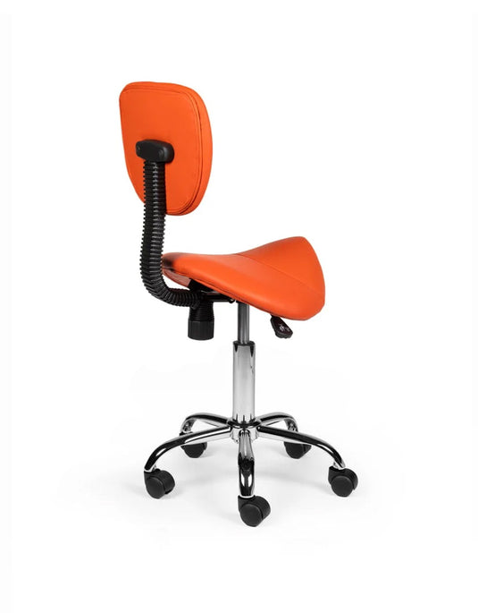 Zadelkruk met rugleuning • Oranje • Laag