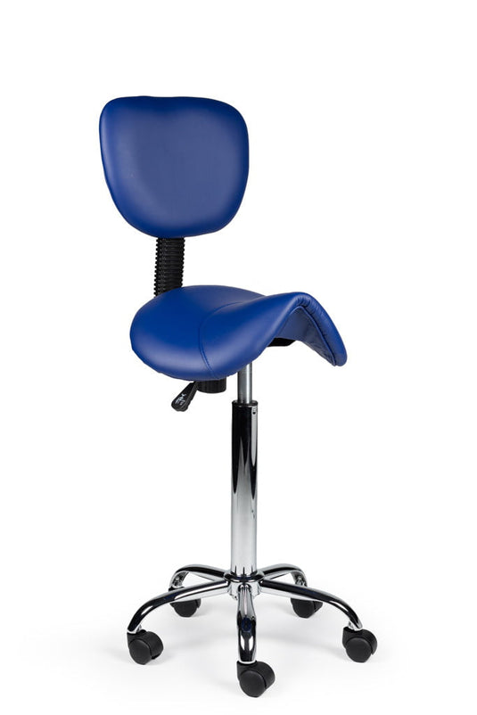 Zadelkruk met rugleuning • Blauw • Hoog