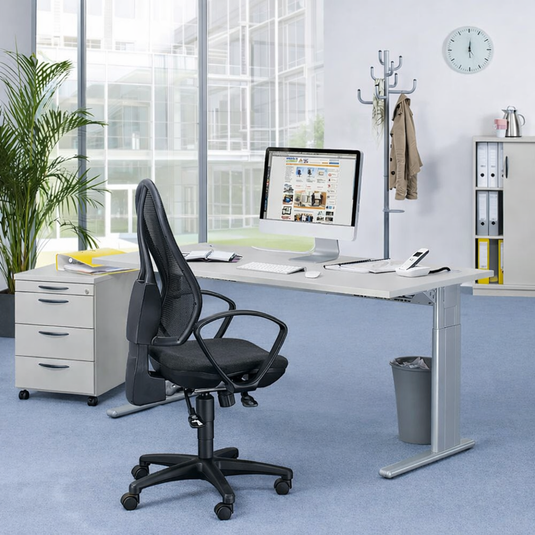 Bureau Comfort M MULTI MODUL • Lichtgrijs • Aluzilver