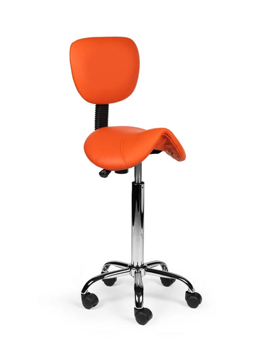 Zadelkruk met rugleuning • Oranje • Hoog