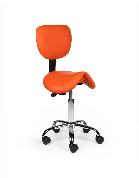 Zadelkruk met rugleuning • Oranje • Laag