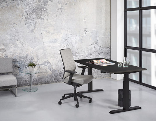 Zista | Zit-sta bureau elektrisch • Premium • Zwart onderstel