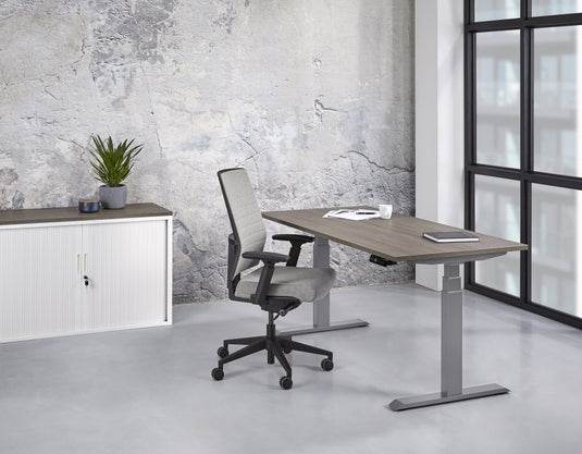 Zista | Zit-sta bureau elektrisch • Business • Antraciet onderstel