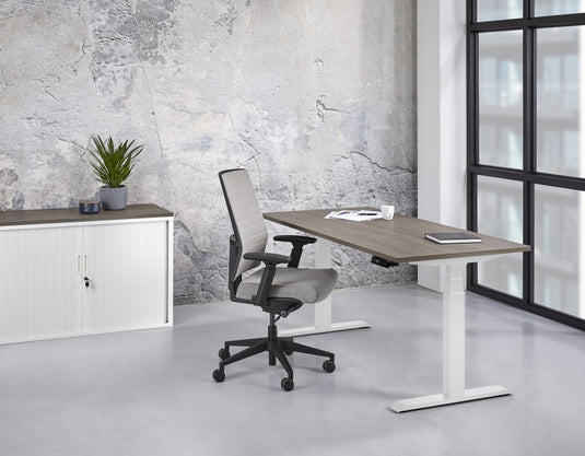 Zista | Zit-sta bureau elektrisch • Business • Wit onderstel