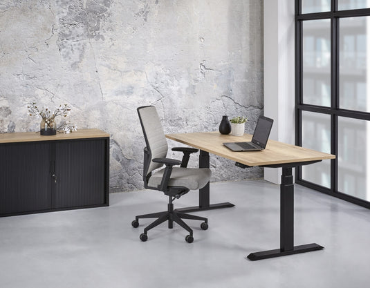 Zista | Zit-sta bureau elektrisch • Business • Zwart onderstel