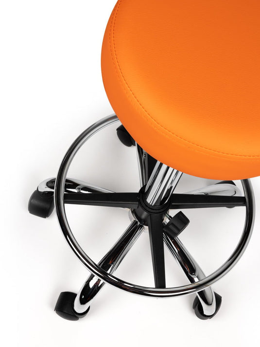 Tabouret met voetring • Oranje • Hoog