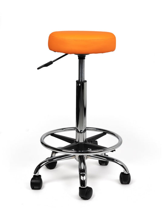 Tabouret met voetring • Oranje • Hoog