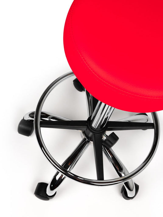 Tabouret met voetring • Rood • Hoog