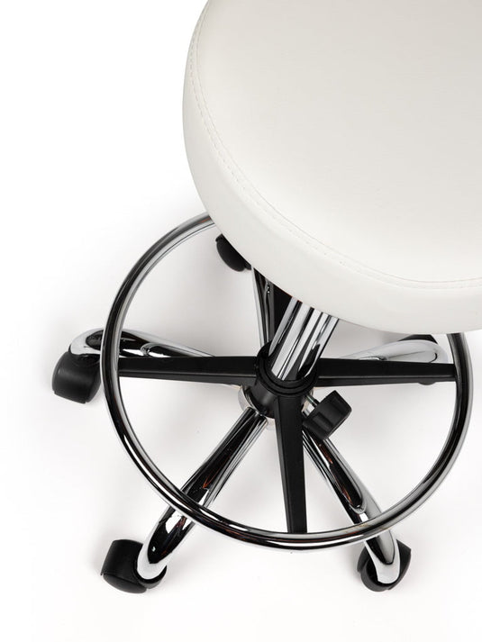 Tabouret met voetring • Wit • Hoog