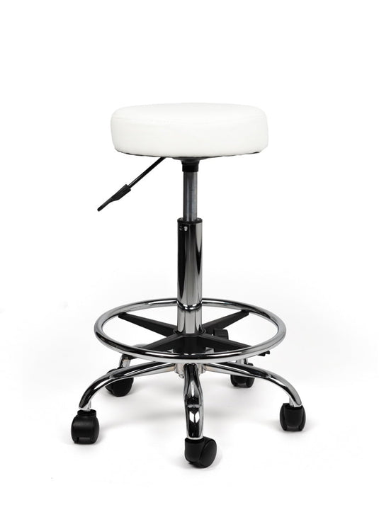 Tabouret met voetring • Wit • Standaard