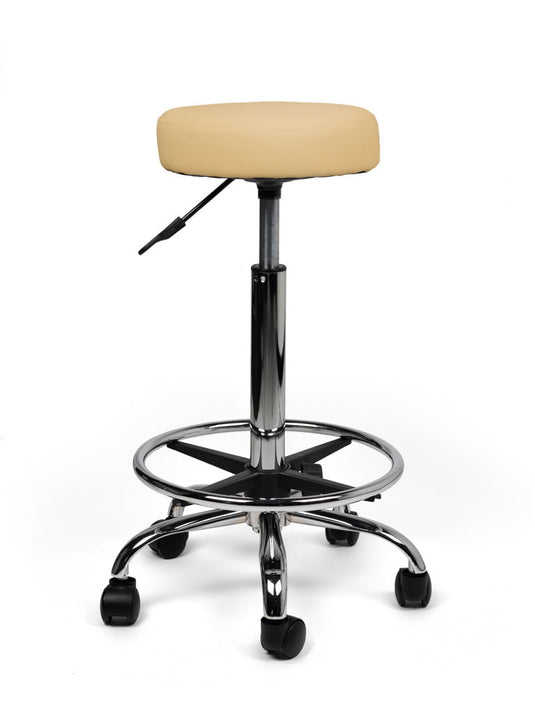 Tabouret met voetring • Beige • Hoog
