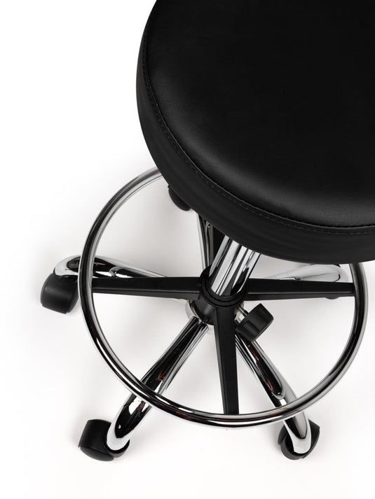 Tabouret met voetring • Zwart • Laag