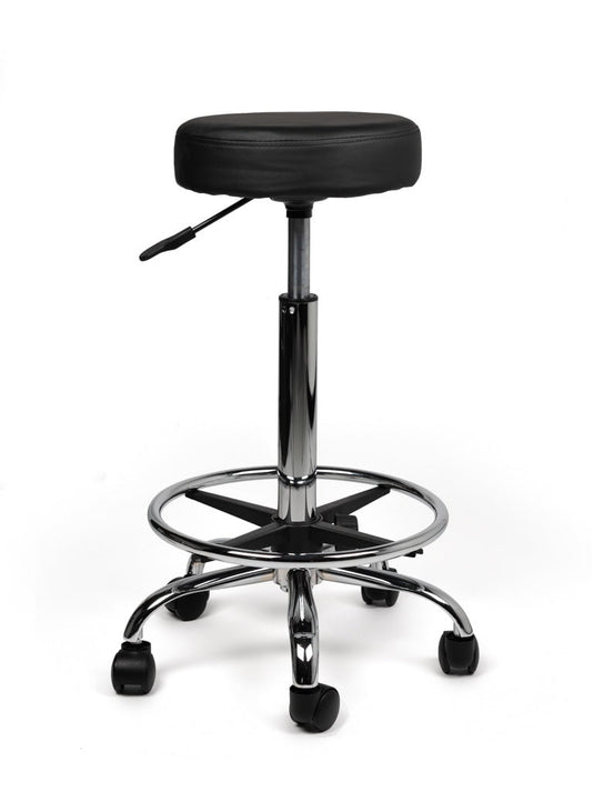 Tabouret met voetring • Zwart • Hoog