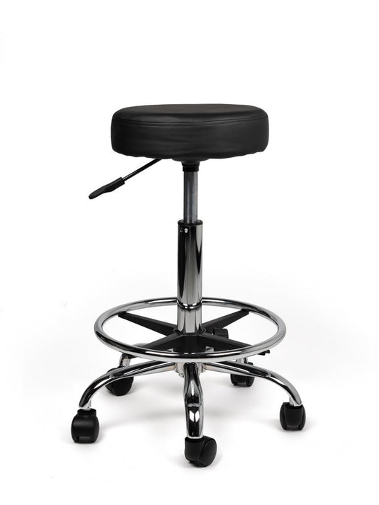 Tabouret met voetring • Zwart • Standaard