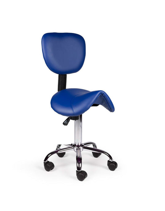 Zadelkruk met rugleuning • Blauw • Laag