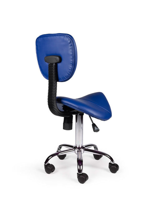 Zadelkruk met rugleuning • Blauw • Laag