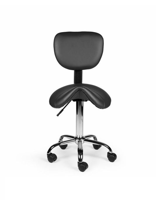 Zadelkruk met rugleuning • Zwart • Laag
