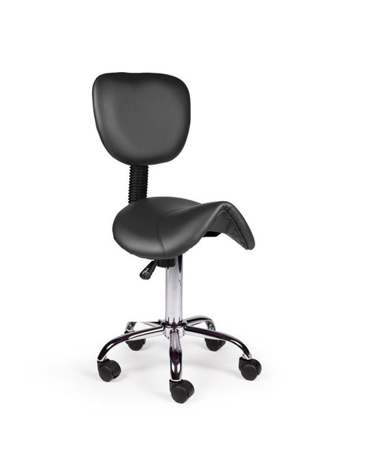 Zadelkruk met rugleuning • Zwart • Laag