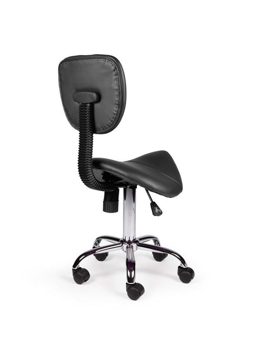 Zadelkruk met rugleuning • Zwart • Laag